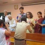 JTSA report titled "“Framed, Damned, Acquitted: Dossiers of a ‘very’ special cell” being released by the panelists in the FTK-CIT hall; Tuesday, Sept. 18, 2012 (Photo: Khalid Jaleel)