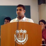 Mohammed Amir Khan speaking at the JTSA report release in FTK-CIT hall; Tuesday, Sept. 18, 2012 (Photo: Khalid Jaleel)