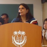 Manisha Sethi speaking at the JTSA report release in FTK-CIT hall; Tuesday, Sept. 18, 2012 (Photo: Khalid Jaleel)