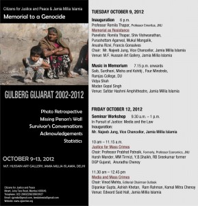 Gujarat Genocide Programs