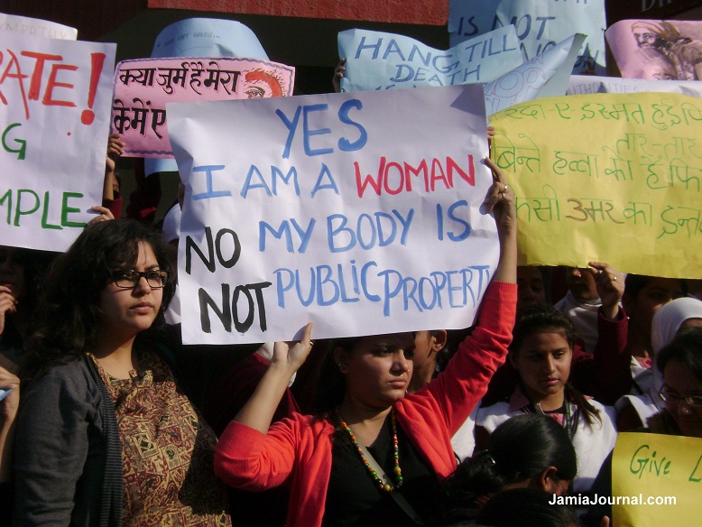 Peace walk at Jamia in protest against sexual violence; Friday, Dec. 21, 2012 (Photo: Khalid Jaleel)